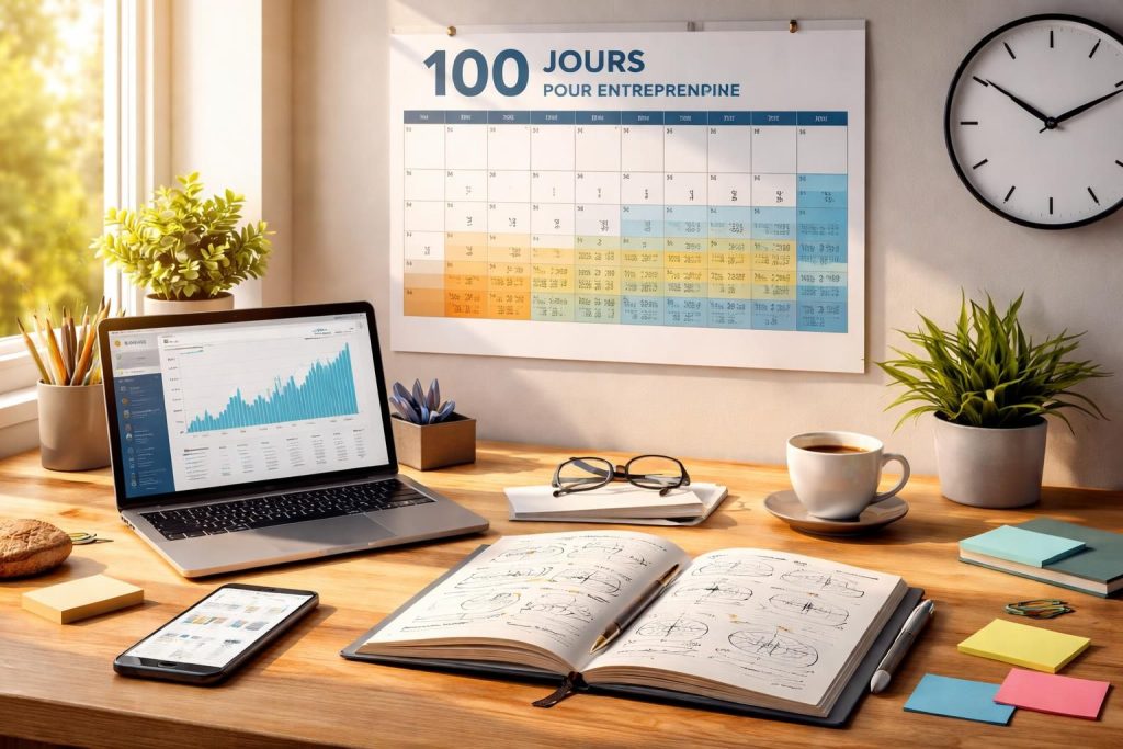 découvrez comment entreprendre efficacement en 100 jours grâce à un guide complet sur le fonctionnement et les repères essentiels pour réussir votre projet entrepreneurial.